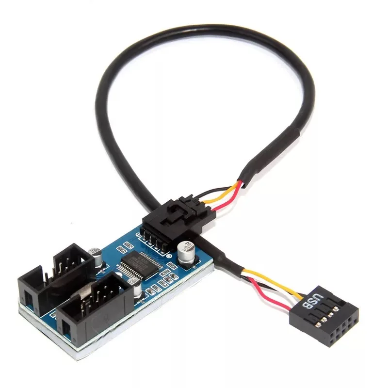 Motherboard USB 2.0 9-pin header connector 1 to 4 expansion hub adapter USB 2.0 male to 4 male 30CM 9-pin internal cable image 5