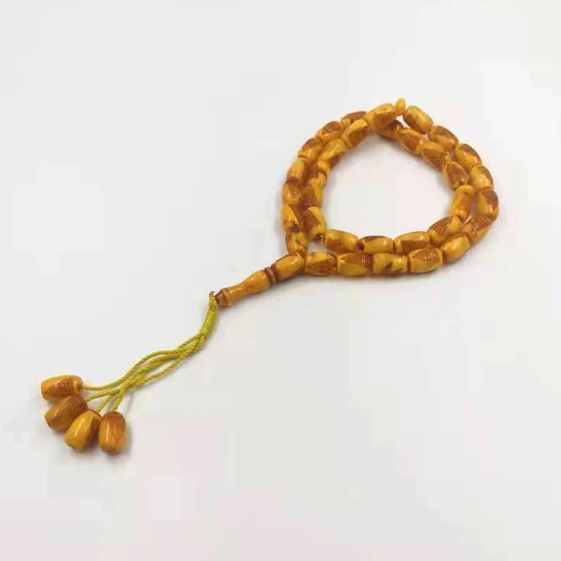 Tasbih resina gialla 33 rosario perlina islamico misbaha regalo musulmano turchia moda braccialetto accessori gioielli a portata di mano