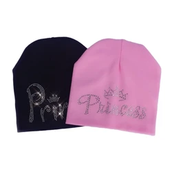 Bonnet de princesse en coton avec diamant pour bébé fille et garçon, casquette pour enfant en bas âge, automne