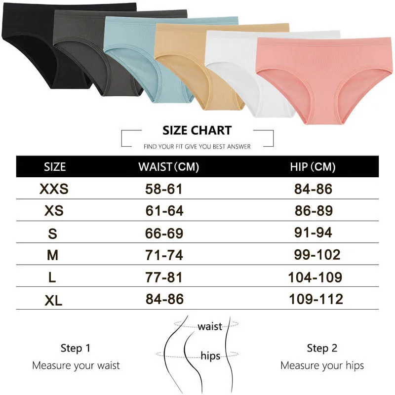 CINOON 3PCS/Set Women\'s Panties Cotton Underwear Solid Color Briefs Girls Low-Rise Soft Panty Women Underpants Female Lingerie