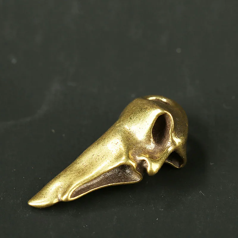Brass Vintage Skull Wry Face Keychain Pendant for Necklace Copper Funny Face Keyring Hanging Jewelry Grimace Charm DIY Accessory