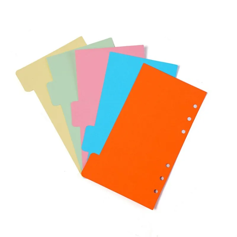 5Pcs A5 A6 Loose-leaf Diary Inner Page Notebook Scrapbook Index Tabs Planner Divider Pages with 6 Holes