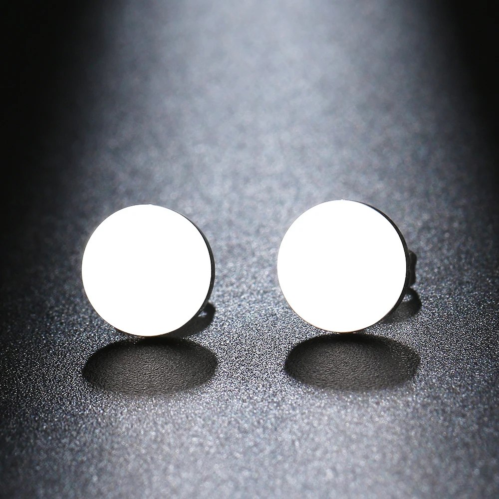 Stainless Steel Earrings Minimalist Round Fashion Stud Earrings Classic Simple Earrings For Women 2022 Jewelry Wedding Party