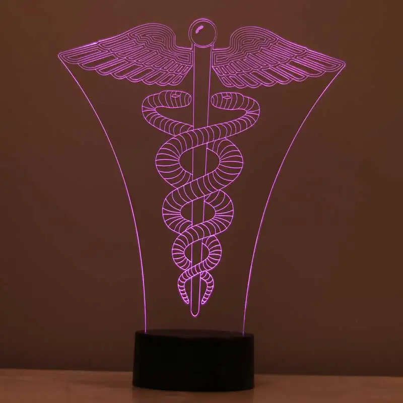 3D Illusion Medical Symbol Led Lamp 7 Diffrent Light Color USB and Touch Button Control Gift for Doctors Acrylic Gift Black Base Room Decor Anime Wedding Stranger Things Led Lights Wedding Decoration Nightlights