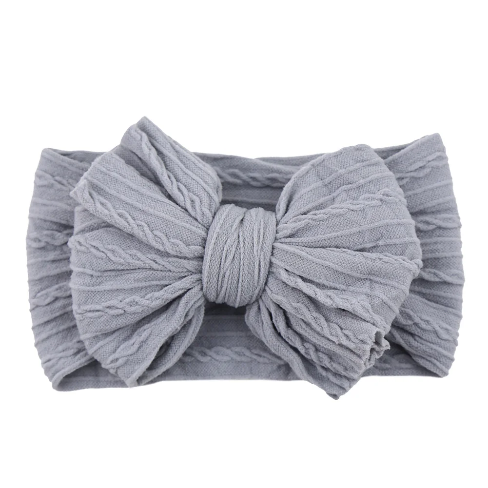 Solid Cable Bow Baby Headband, Kids Hair Accessories