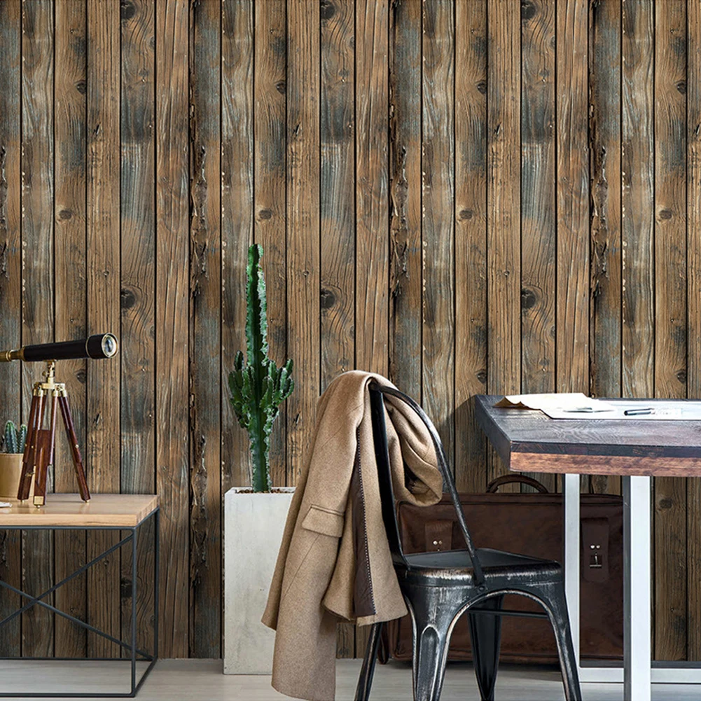 Wood Grain Self Adhesive Wallpaper Roll PVC Retro Wood Contact Paper Vintage Waterproof Peel and Stick Wallpapers for Wall Decor