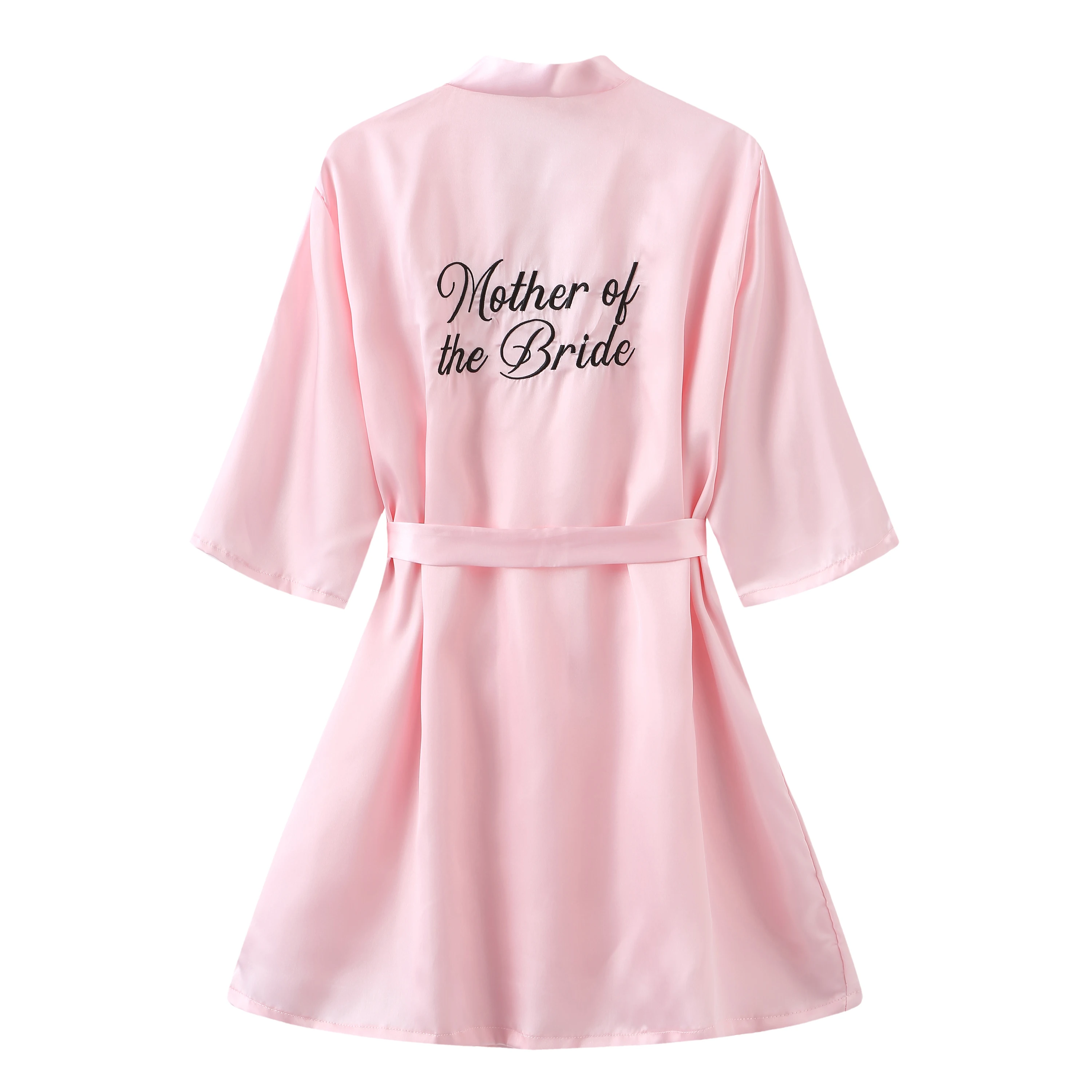 Bride Bridesmaid Wedding Robe Embroidery Kimono Bathrobe Gown Nightgown Casual Satin Short Women Sexy Nightwear Sleepwear