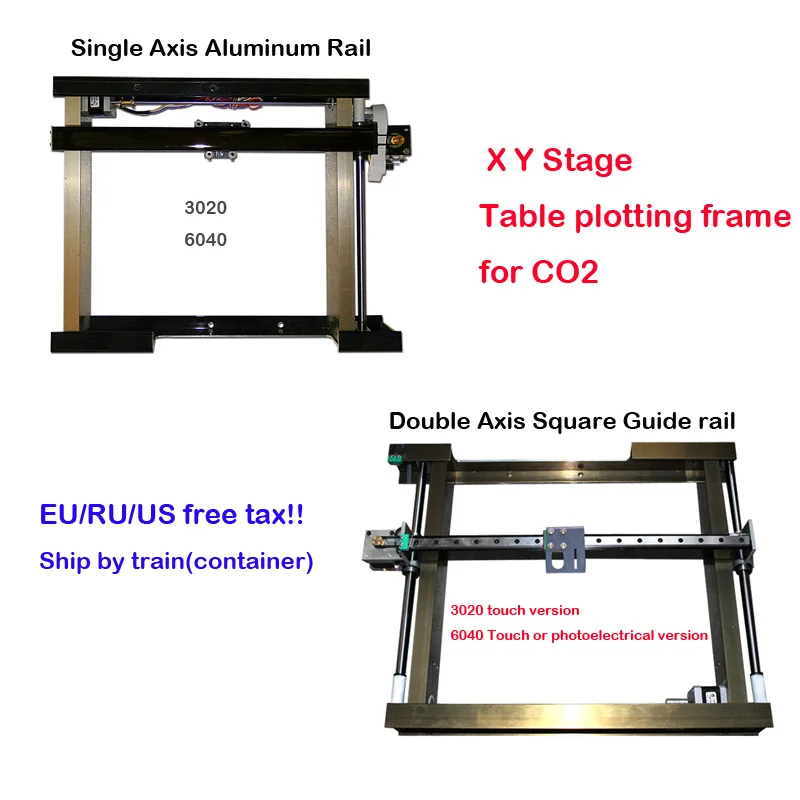 Binario in alluminio monoasse e binario di guida quadrato a doppio asse X Y tavolo da palco telaio per macchina Laser CO2 fai da te 3020 6040