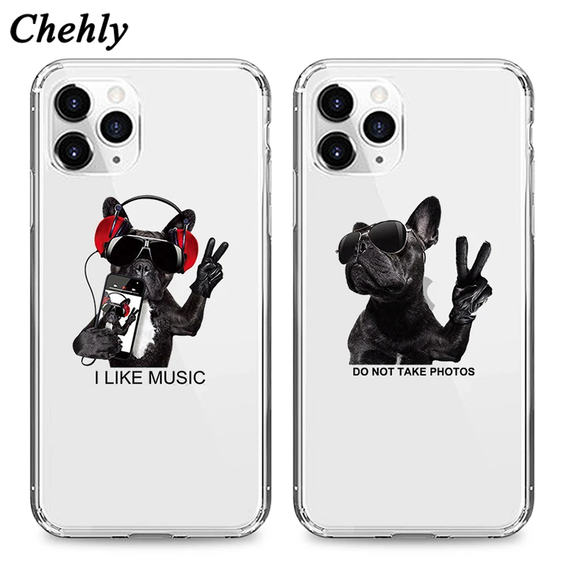 Funny Dog Phone Case for IPhone 6s 7 8 11 Plus Pro X XS MAX XR SE Fashion Cases Soft Silicone Fitted Protection Accessorie Cover