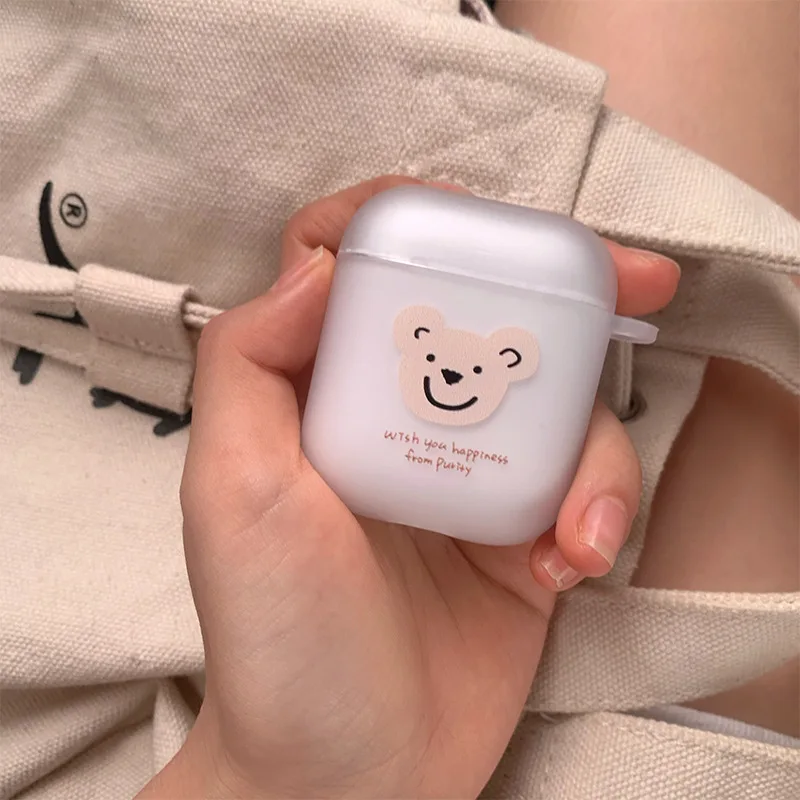 For Airpods Cases soft PC Matte Earphone Cases For Apple AirPods 1 2 pro Charging Box Cute Cartoon Koala bear Cover Bag