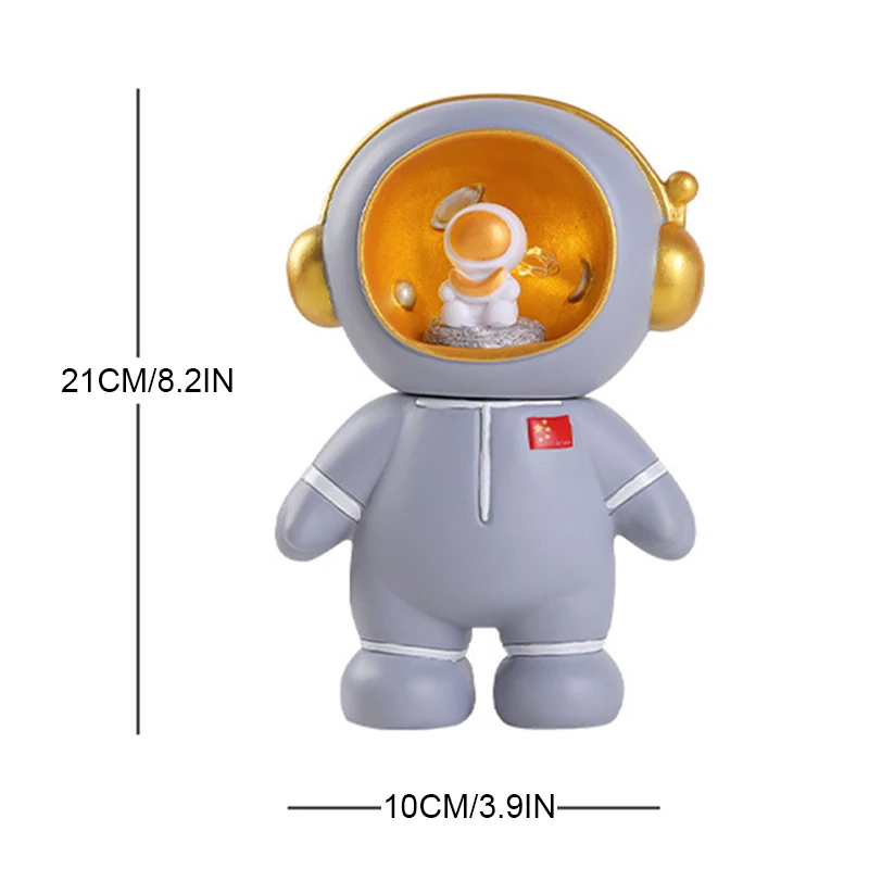 Luz nocturna 3 en 1 con forma de hucha de astronauta, Mini espaciador de vinilo, adornos de escritorio, luz nocturna, decoración para el hogar y la Oficina, juguetes creativos de regalo GD