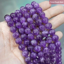 Natural Purple Crystal Beads Amethysts Round Beads Diy Bracelet Necklace Pendants for Jewelry Making 15