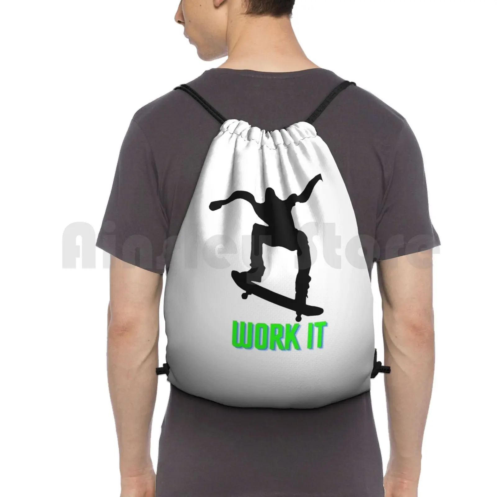 Skateboard For You Backpack Drawstring Bags Gym Bag Waterproof Sports Do Play Go Sports Sports Do Play Go Sport Do Play