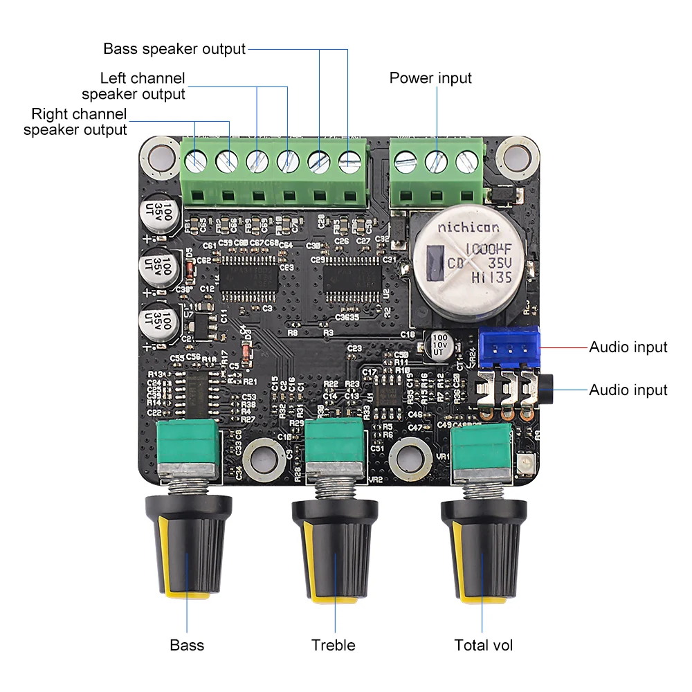 AIYIMA Amplificador 2.1 TPA3110D2 Subwoofer Amplifier Audio Board 15x2+30W Hifi Stereo NE5532 Amp For Computer Speaker