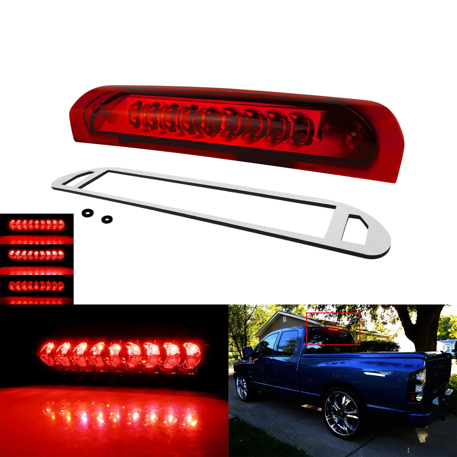 

ANGRONG 1x LED 3rd High Mount Brake Cargo Light Fit Dodge Ram 1500 02-08 2500 3500 03-09