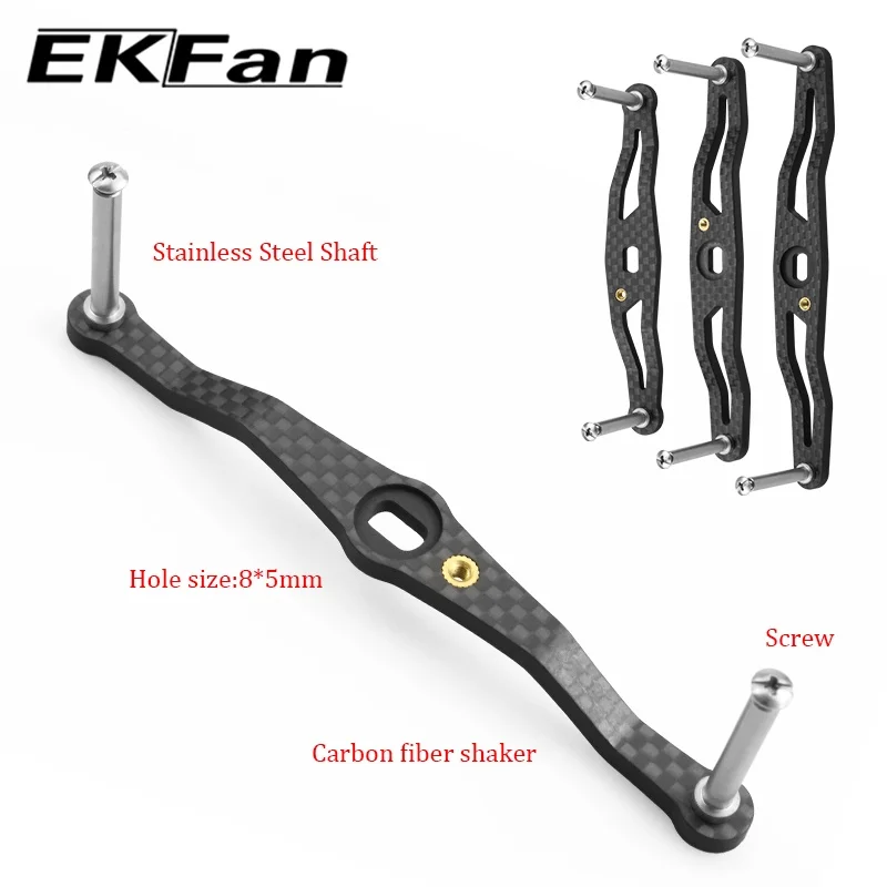 EKFAN 105MM 120MM 130MM Carbon Fiber Fishing Handle 8*5MM Holes For DAI Bait Casting Reel Handle 7x4x2.5MM Bearing