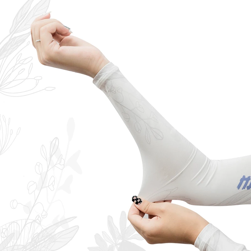 Nu-June UV Sun Protection Arm Sleeves dla mężczyzn i kobiet, Ice Silk Cooling Arm Tattoo Cover, letnia jazda na rowerze, wędkarstwo na świeżym