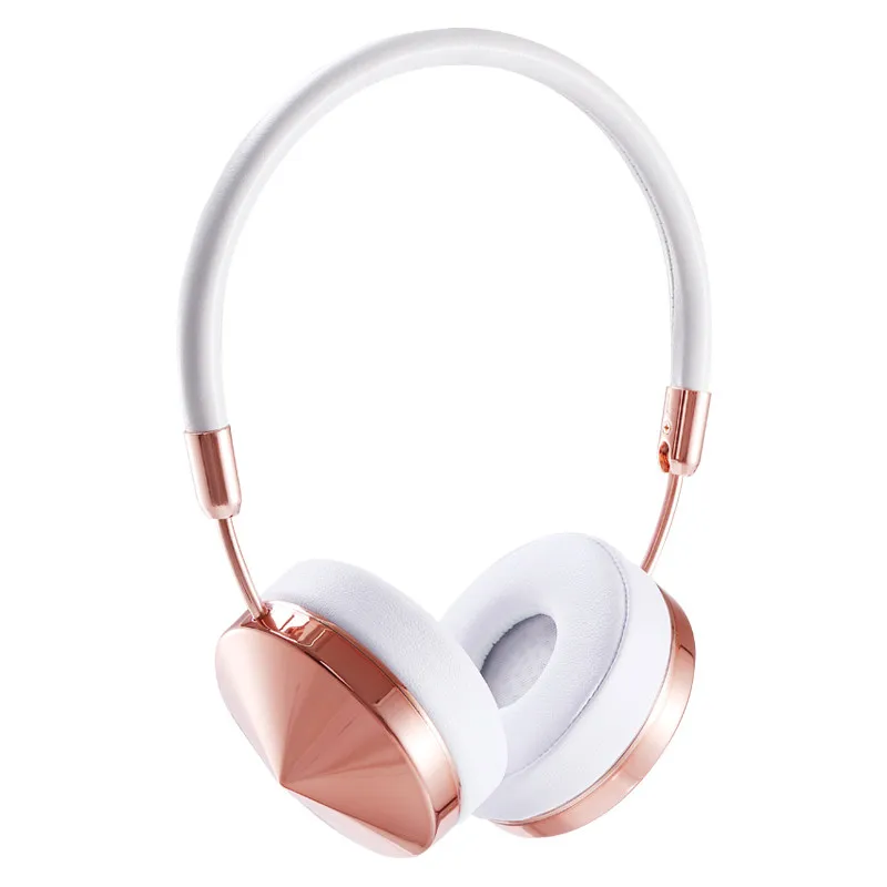 Liboer wireless bluetooth Headphones with Microphone HIFI Stereo sport Earphones Deep Bass Beautiful rose gold Headset