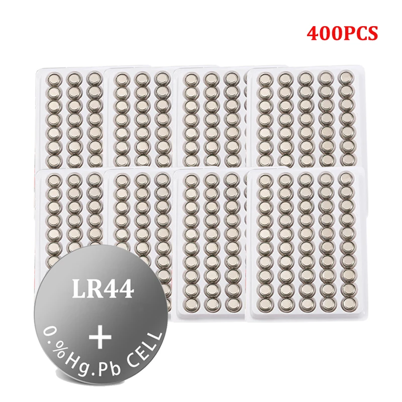 

400PCS LR44 LR 44 A76 AG13 1.5V Button Cell G13A LR44 LR1154 SR1154 357A SR44 SR44SW SR44W GP76 Toy Watch Clock Alkaline Battery