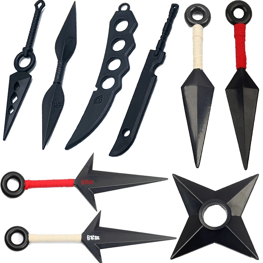 Anime Naruto Plastic Weapon Cartoon NARUTO Cosplay Accessories Kunai Shuriken Figure Action Kids Children Toy Birthday Gift