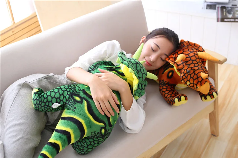 Jouet en peluche dinosaure Triceratops, joli dessin animé, poupée douce, jouet pour enfants, oreiller, cadeau de noël h0549