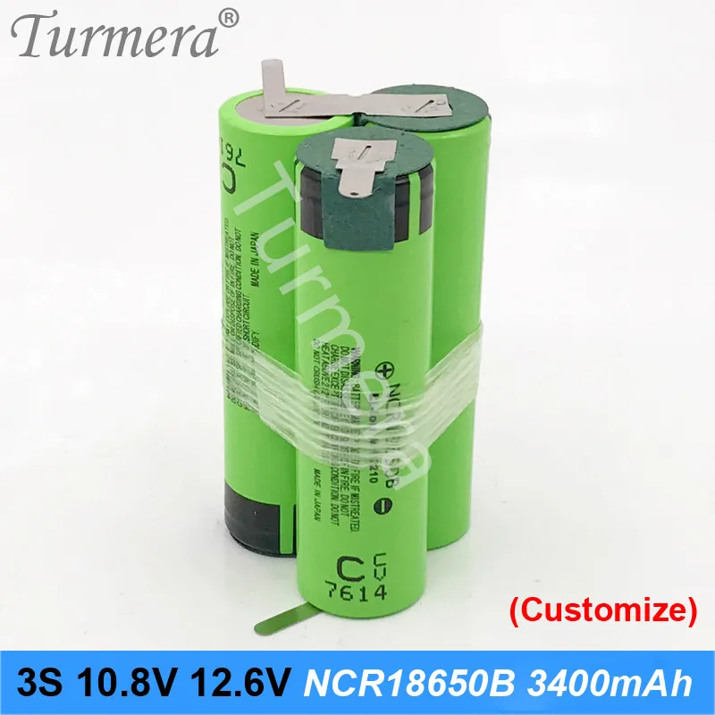 18650 بطارية 3400mAh 6800mAh ncr18650b 12.6v 16.8v 21v بطارية ل مفك shurik الشورى بطارية 3s 4s 5s لحام Turmera