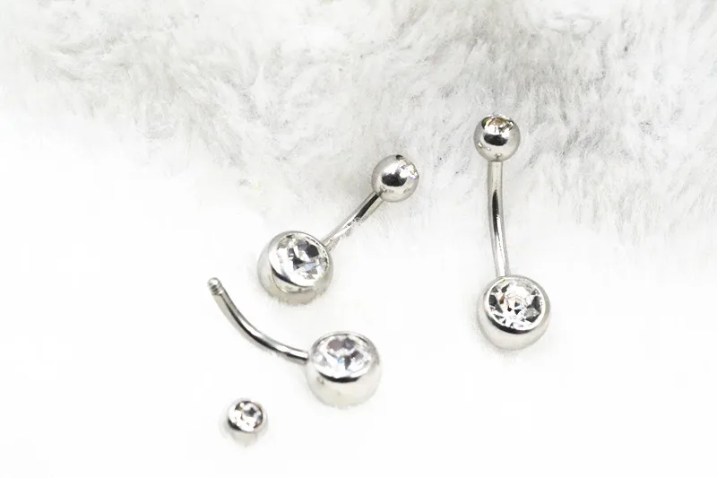 50PCS  Surgical Steel  Body Piericng jewelry-Navel Button Barbells Navel Rings Body Navel Rings 14G x6/8/10/12MM bar