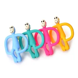 1pcs Baby Teether Soft Silicone Cute Funny Cartoon Monkey Toddler Molar Pain Relief Tool Kids   Toy Food Grade