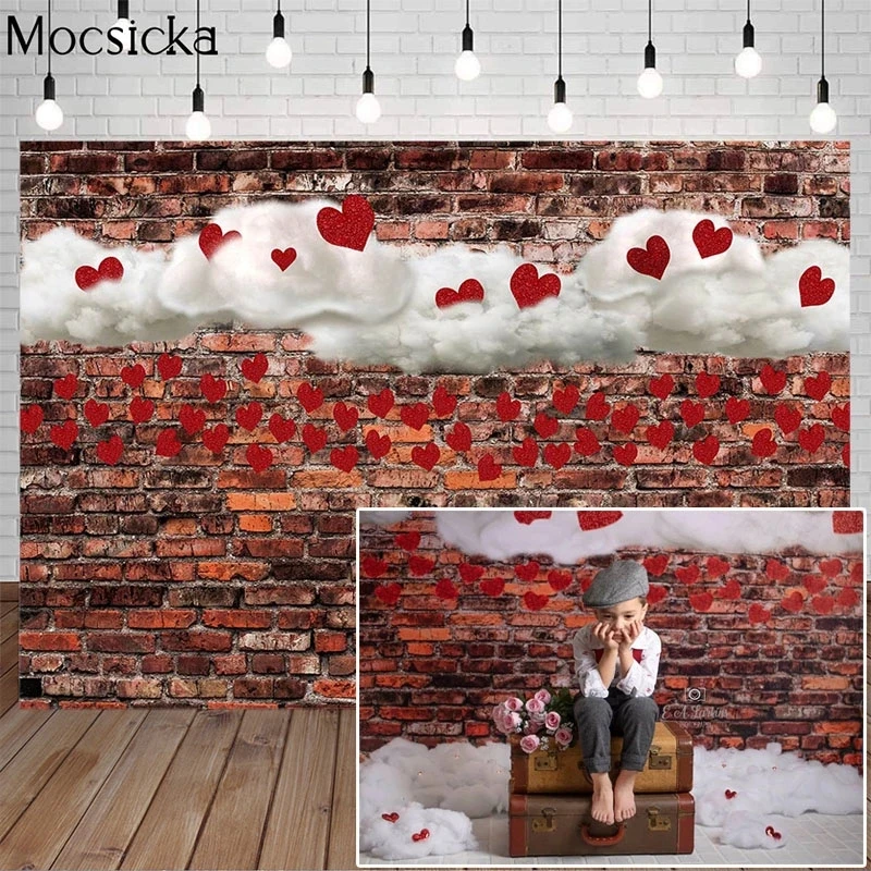 Mocsicka-خلفية تصوير من الطوب على شكل قلب لعيد الحب ، خلفية رومانسية ، صورة فنية لاستوديو الصور