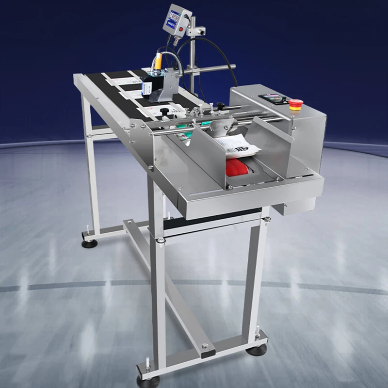 Online Inkjet Printer Automatic StackPounch Feeder Conveyor Plastic Bag Carton Box Paging Machine Paper Label Pagination Machine