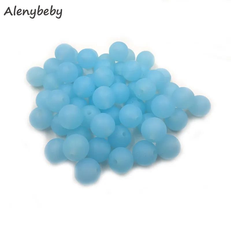 Transparent Blue Food Grade Silicone Round Beads 12/15mm Baby Teething Necklace DIY Pacifier Chain Care Infan Teether Product