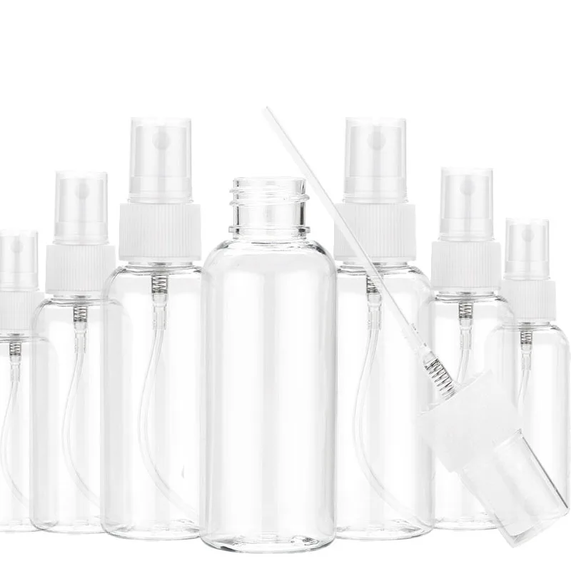 

5pcs Portable Small Transparent Plastic Empty Spray Bottle 10ml/30ml/50ml/60ml/100ml Refillable Vail