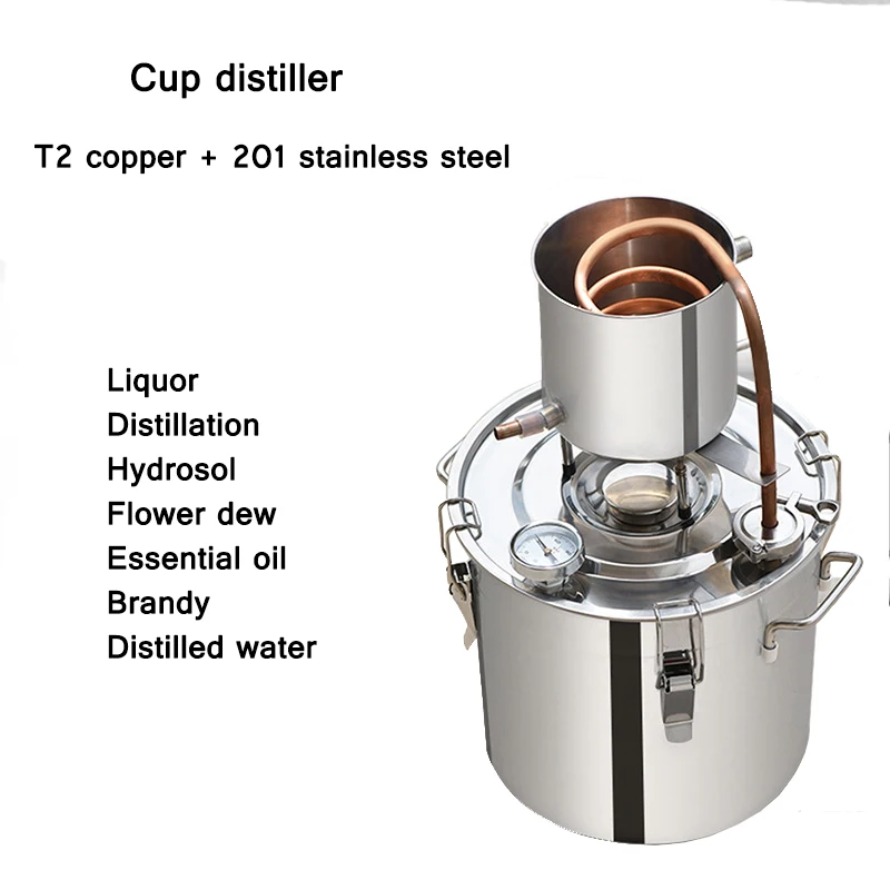 Large Capacity Water Cup Type Distiller Wine Brewing Equipment 33L Household Distiller Liquor Wine Pure Dew Machine 220V