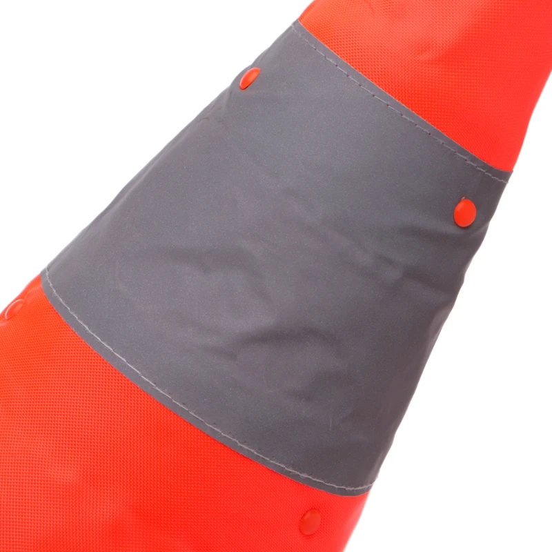 42cm Folding Road Safety Warning Sign Cone Orange Reflective Tape