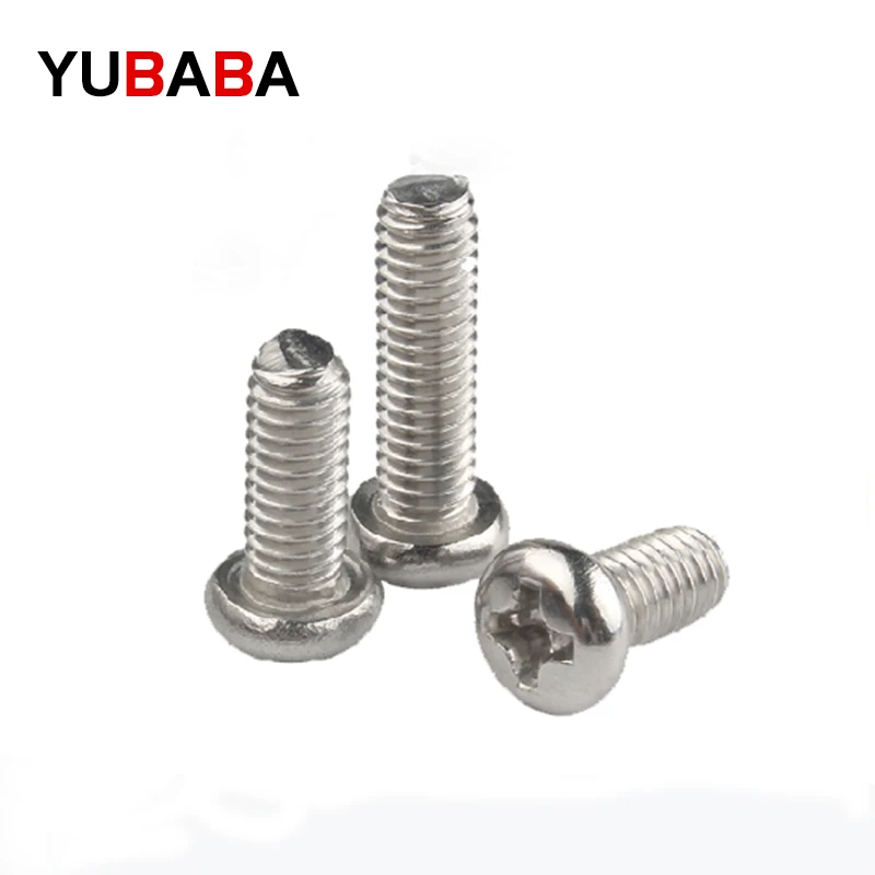50Pcs M2 M2.5 M3 M4  ISO7045 DIN7985 GB818 304 Stainless Steel Cross Round Head Bolts Phillips Screws