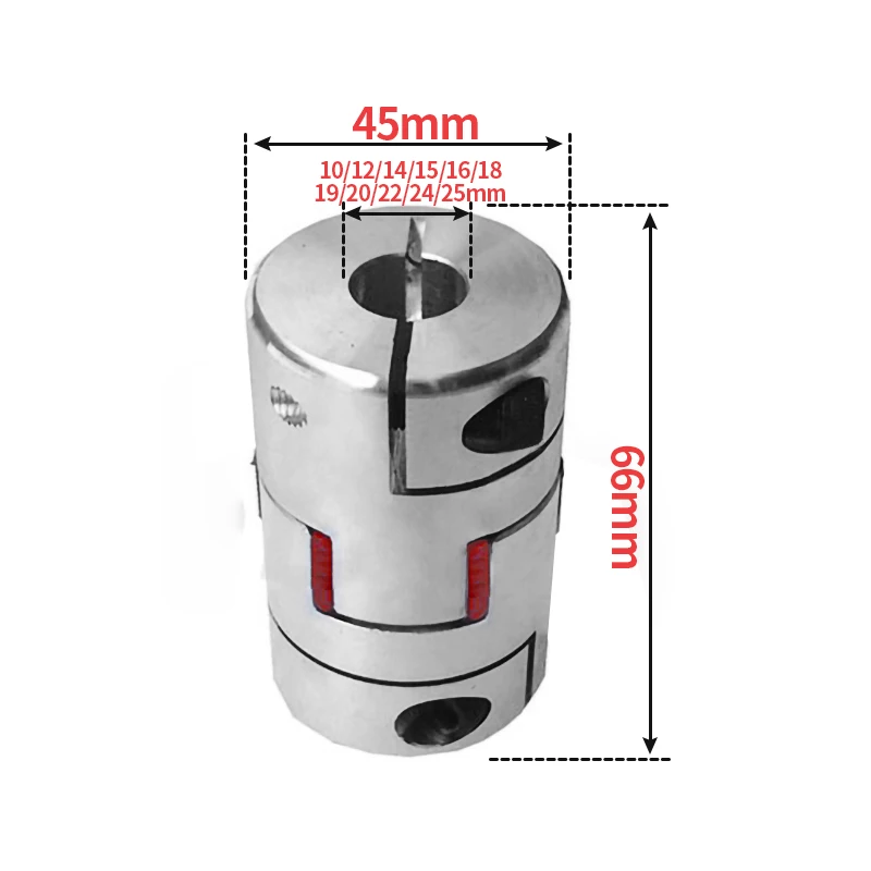 

Plum Coupling Star Engraving Machine Servo Motor Coupler D45 L66 Inner Hole 10/12/14/15/16/18/19/20/22/24/25mm