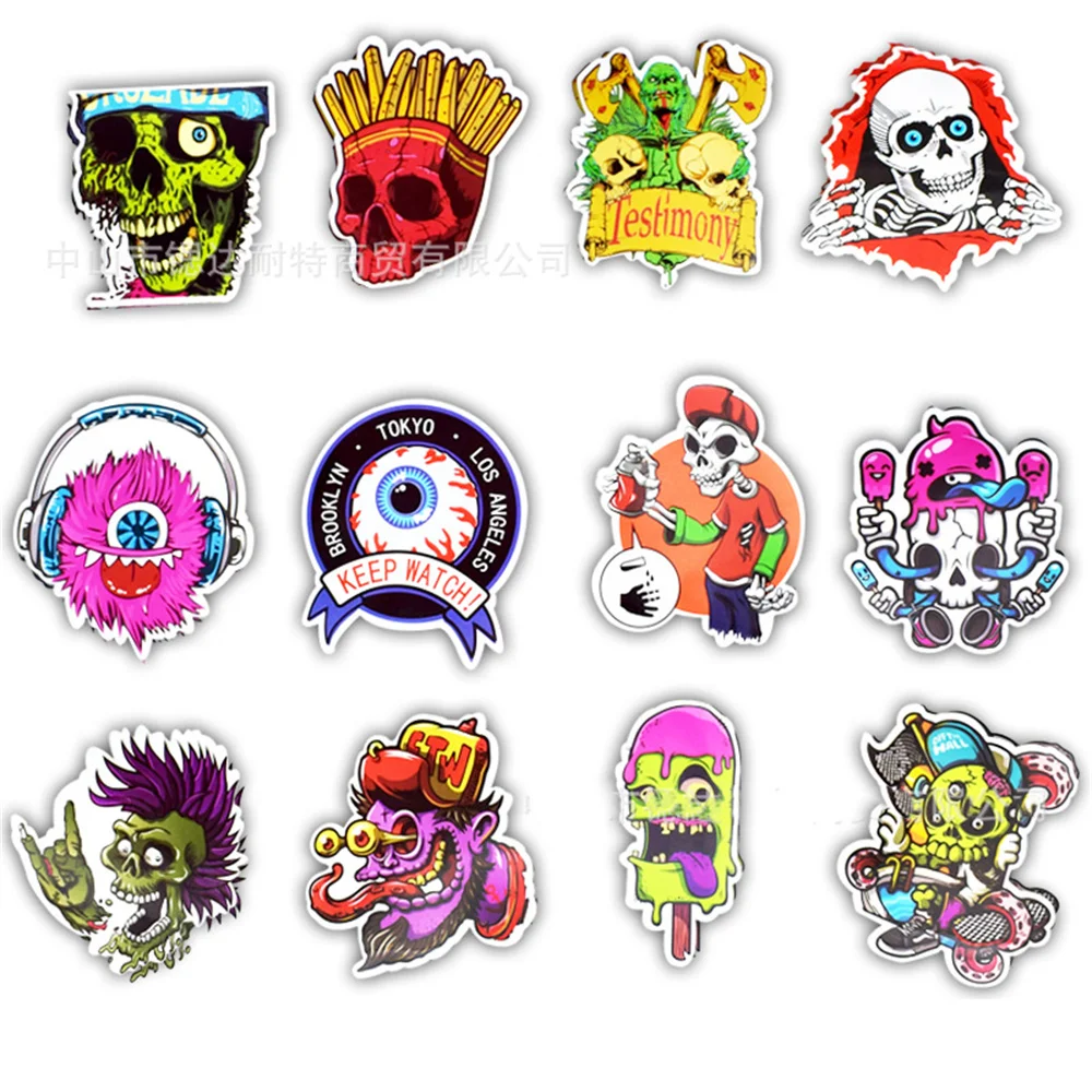 10/30/50PCS Spoof Horror Series Sticker Notebook Graffiti Computer Luggage Bike Waterproof Sticker Wholesale