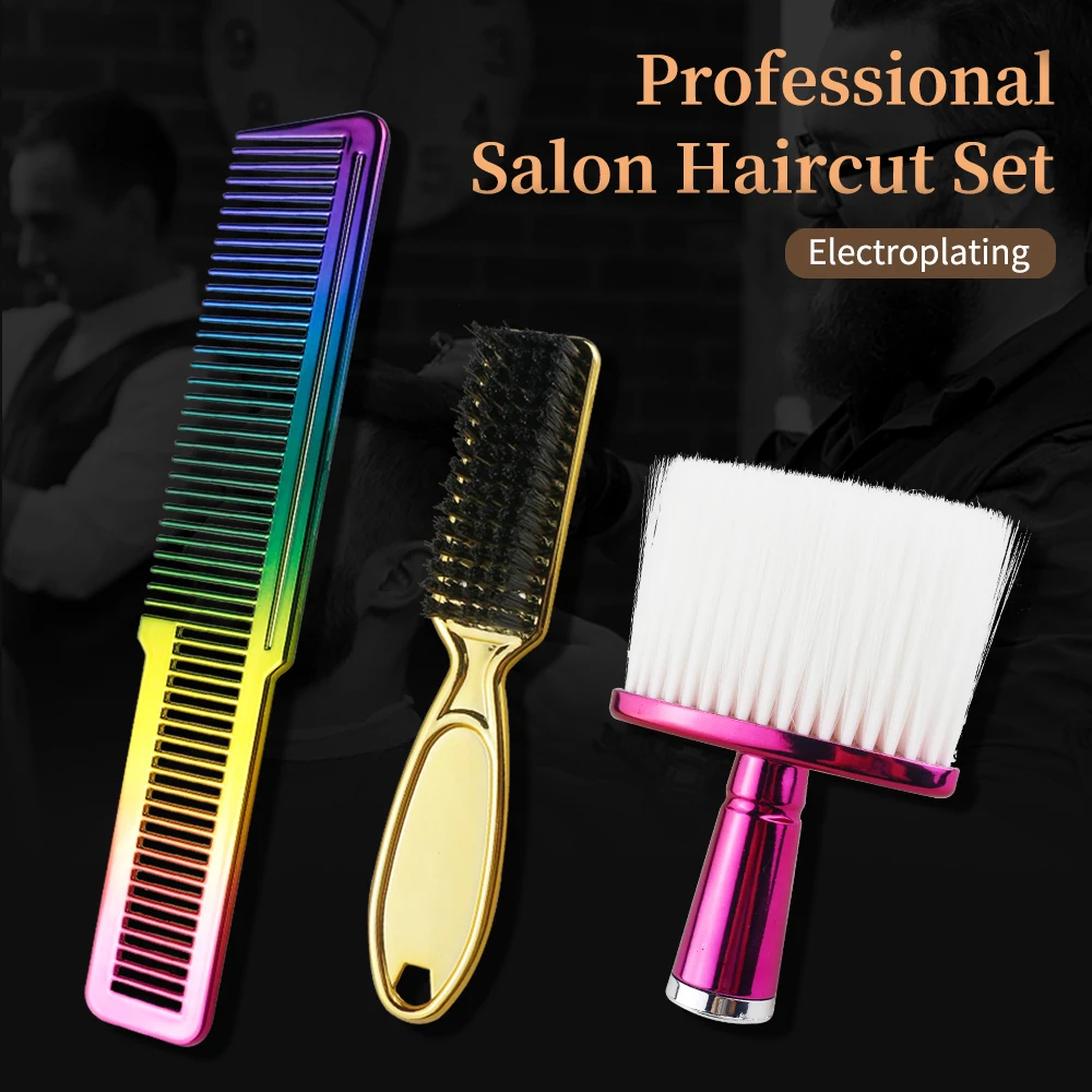 

CestoMen 2Pcs Hair Styling Accessories Tools Beard Brush Comb Barber Neck Comb Professional Salon Hairdressing Set For Men