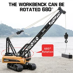 Huina 1572 Remote Control Alloy Crane 1/14 Remote Control Crane Engineering Vehicle Children Remote Control Engineering Vehicle