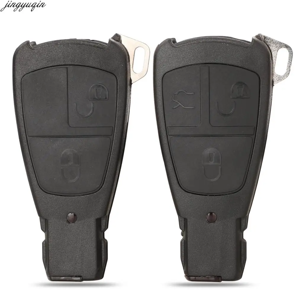 

Jingyuqin 2/3 Buttons Remote Car Key Case Shell For Mercedes-Benz C180 1998-2004 W202 C E S Class Insert Blade Keyless Entry Fob