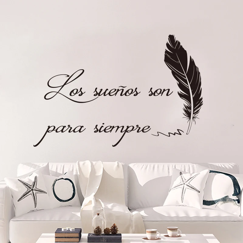 Spanish Dreams are forever Quote Wall Sticker Kids Room Bedroom Spanish Los sueños son para siempre Quote Wall Decal Classroom