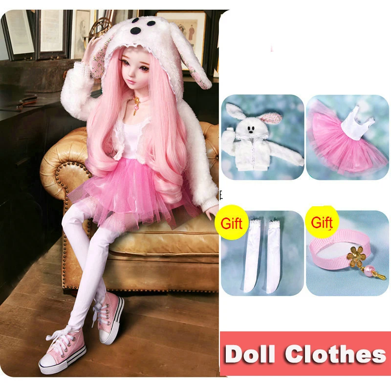 1/3 Bjd Doll Clothes Fashion Girl Dress Toys Clothes for Dolls 55-60cm Dolls Accessories Kids Toys