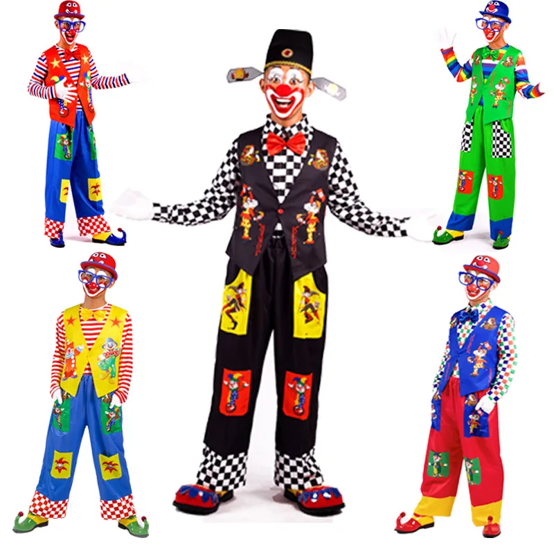 funny clown costumes for adults clown clothing halloween costumes masquerade party clothes new year stage performance