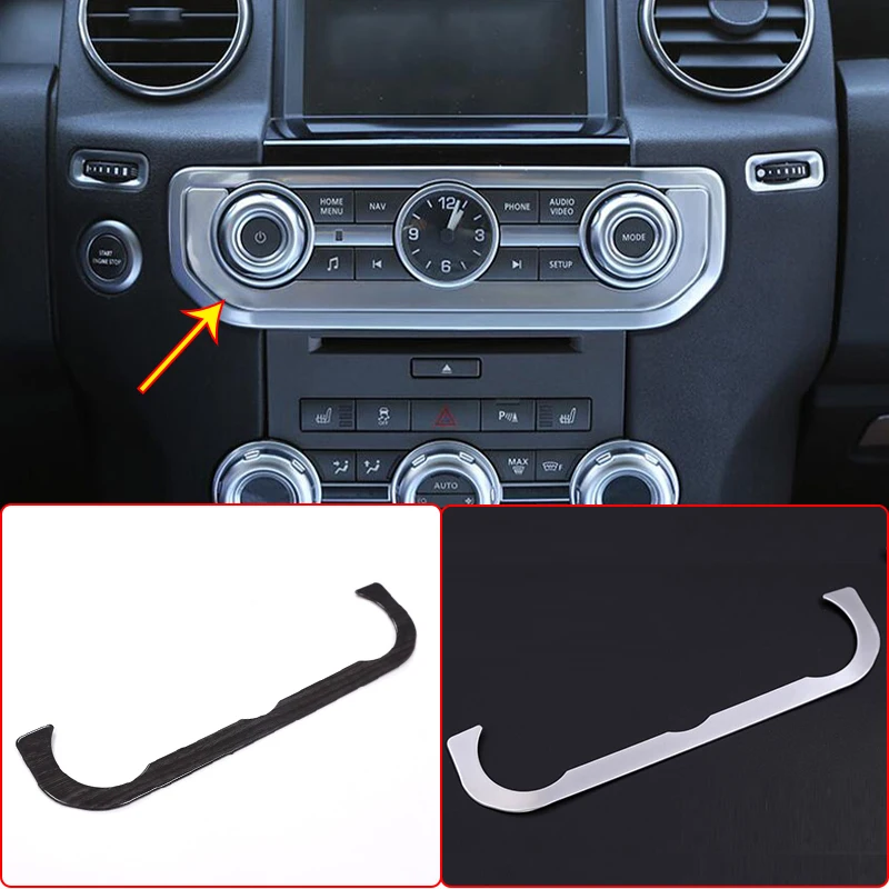 

1Pcs Black Ash Wood ABS Chrome Timetable Decoration Frame Sequins Trim For Land Rover Discovery 4 LR4 2010-2016 Car Accessories