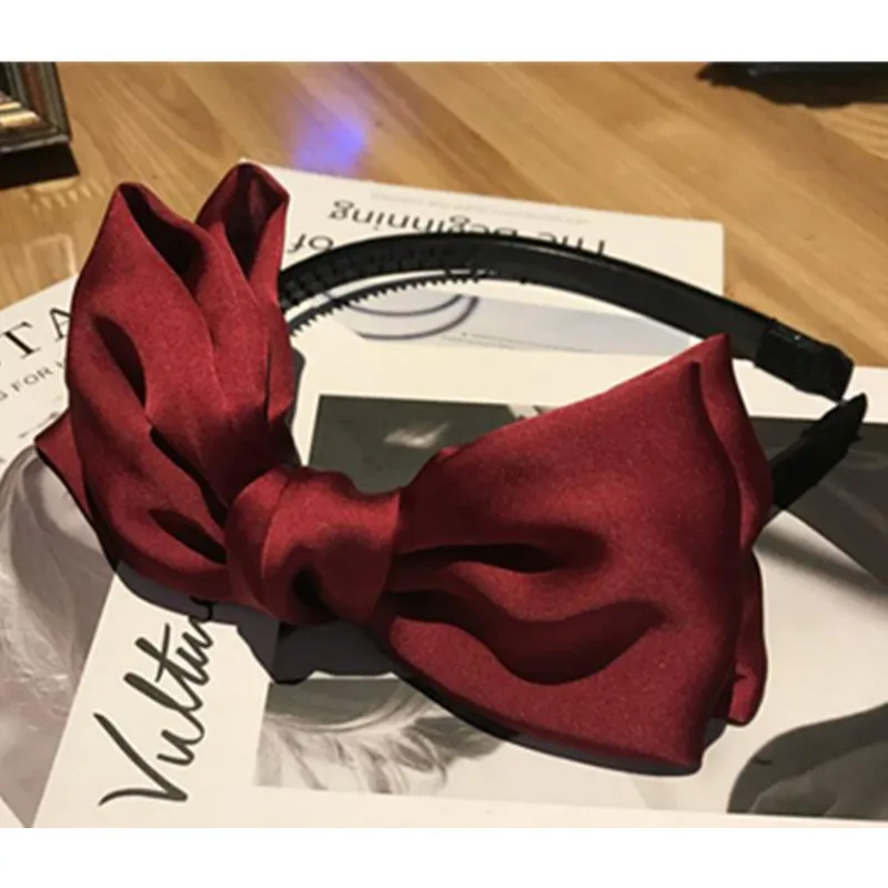 Navy Blue Side Bow Hairband Toothed Women Hair Accessories Hair Hoop Girls Hair Ornament Headband Women Big Bow Headband Adults