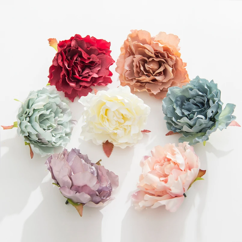 100PCS Artificial Flowers DIY Garland for Home Silk Peony Fake Plant Scrapbooking Outdoor Wedding Christmas Decoration Wholesale