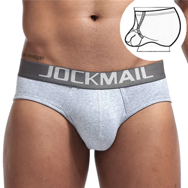 JOCKMAIL Cotton Briefs Sexy men underwear U convex Pouch adjustable Ring cockstraps men trunk Shorts Gay Underwear Jockstrap