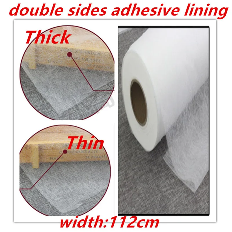 112cmThick Thin Double Sides Adhesive White Irononsoft Non-woven Paper Interlining  Fabric Patchwork Sewing  Diy Accessories2186