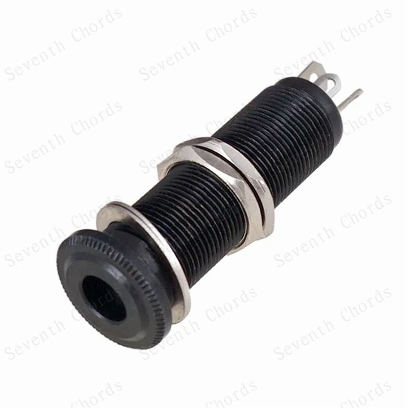 1Pcs 6.35mm Black Silver Gun Gold Electric Guitar Bass Pickup Threaded Cylinder Jack Output Input Plug Socket Parts Accessories