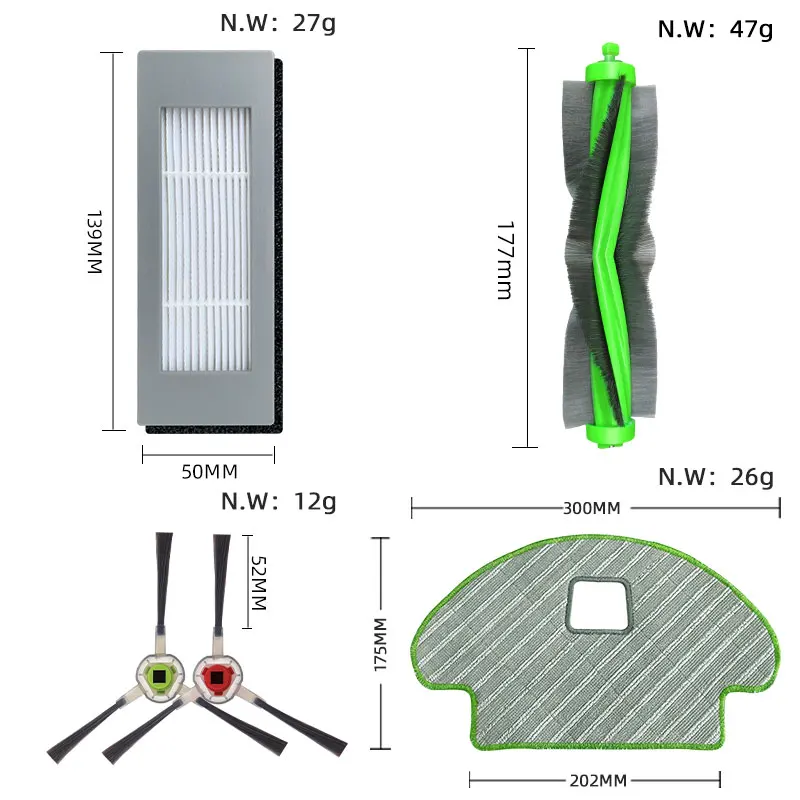 Recambio de paños para Robot aspirador, accesorio para iRobot Roomba Combo 111 / 113 R113840, Cepillo Lateral principal, filtro Hepa